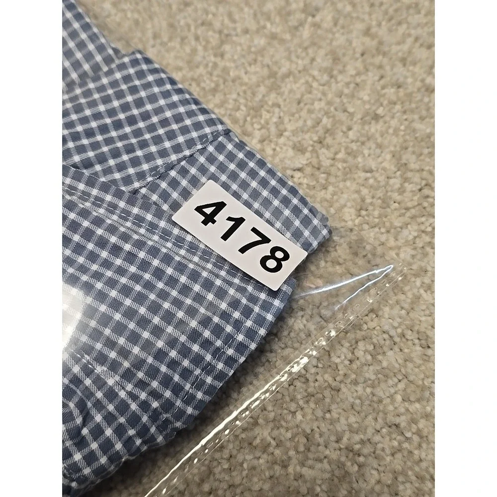 Vineyard Vines Blue OTG Performance Gingham Check Button‎ Down Shirt Men's Sz M